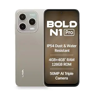 Lava Bold N1 Pro (Titanium Gold, 4 GB RAM, 128 GB Storage)| Bigger 6.67