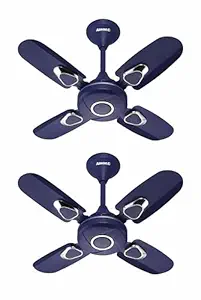 Airdec Florence 600 mm Ultra High Speed Anti dust 4 Blade Ceiling Fan (Pack of 2) (Silver Blue)