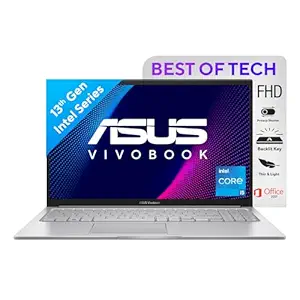 ASUS Vivobook 15, Intel Core i5-1335U 13th Gen, 15.6-inch FHD 60Hz, Thin & Light Laptop (16GB/512GB SSD/Win11/Office 2021/Backlit/42Whr/Cool Silver/1.7 Kg), X1504VA-NJ540WS
