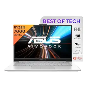 ASUS Vivobook Go 14 (2023), AMD Ryzen 5 7520U, 14-inch (35.56 cm) FHD, Thin & Light Laptop (8GB/512GB SSD/Windows 11/Office 2021/Alexa Built-in/Silver/1.38 kg), E1404FA-NK521WS