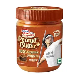 Dr. Oetker FunFoods Peanut Butter+ 100% Organic Jaggery Smooth | 375g | Sweetened with Jaggery | Rich in Protein, Vitamin B6 & B3 | Breakfast Spread
