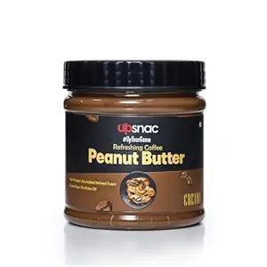 Upsnac Refreshing Coffee Peanut Butter Creamy 300g | High Protein | Tasty & Healthy Nut Butter Spread | Vegan | No Refined Sugar | Zero Trans Fat | Cholesterol Free & Gluten Free