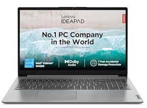 Lenovo IdeaPad Slim 1 Intel® Celeron® N4020 15.6 inch (39.6cm) Thin & Light Laptop (8GB RAM/512GB SSD/Windows 11 Home/Office Home & Student 2024/1Yr ADP Free/Cloud Grey/1.54Kg), 82V700L2IN