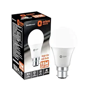 Orient Electric High Glo LED Bulb 15W, Cool white light, 6500K, B22d, Pack of 1