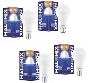 Halonix 12W B22D Emergency Inverter LED Bulb| Cool Day Light (6500K) | Energy Efficient | 4 Hour Battery Backup | Li-on Battery | Pack of 4