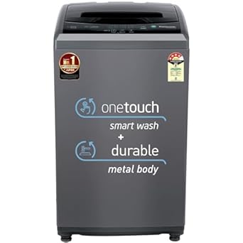 Panasonic 6 Kg 4 Star Fully-Automatic Top Load Washing Machine ( NA-F60LF1HRB, Grey, Durable Metal Body, 8 Wash Program, Aquabeat wash technology, One touch smart wash)