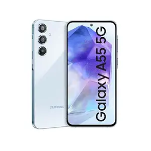 Samsung Galaxy A55 5G (Awesome Iceblue, 8GB RAM, 128GB Storage) | Metal Frame | 50 MP Main Camera (OIS) | Nightography | IP67 | Corning Gorilla Glass Victus+ | sAMOLED with Vision Booster