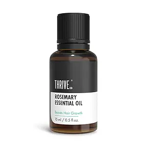 ThriveCo Rosemary Essential Oil For Hair Growth & Hair Fall Control | Reduces Hair Breakage & Improves Scalp Health | 100% Pure, Certified Organic & Natural | With Vitamin E | For Men & Women | 15ml