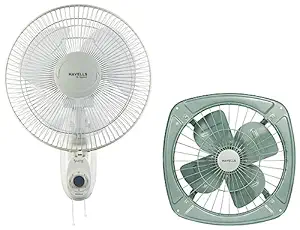 Havells Ventil Air DB 300mm Exhaust Fan (Pista Green) Swing High Speed 300mm Wall Fan (Off White)