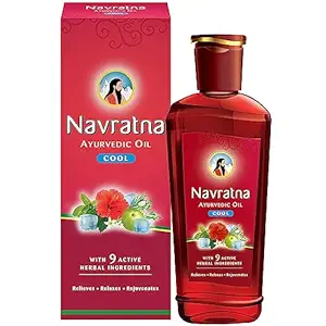Navratna Ayurvedic Cool Oil | Unique combination of 9 Ayurvedic Herbs | Relieves Headache, Body ache, Tiredness, Sleeplessness & Tension| Improves Scalp Health | Relaxing & Rejuvenating cooling effect | 600ml
