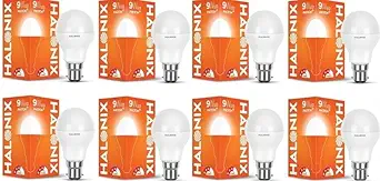 Halonix 9 W Round B22 LED Bulb (White, Pack of 8)